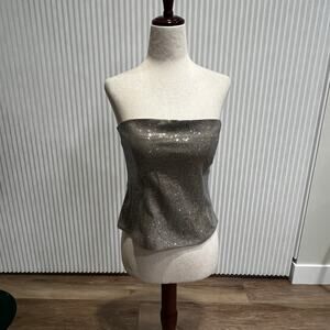 CREAMON Women's Rhinestone Embellished Tube Top Size S